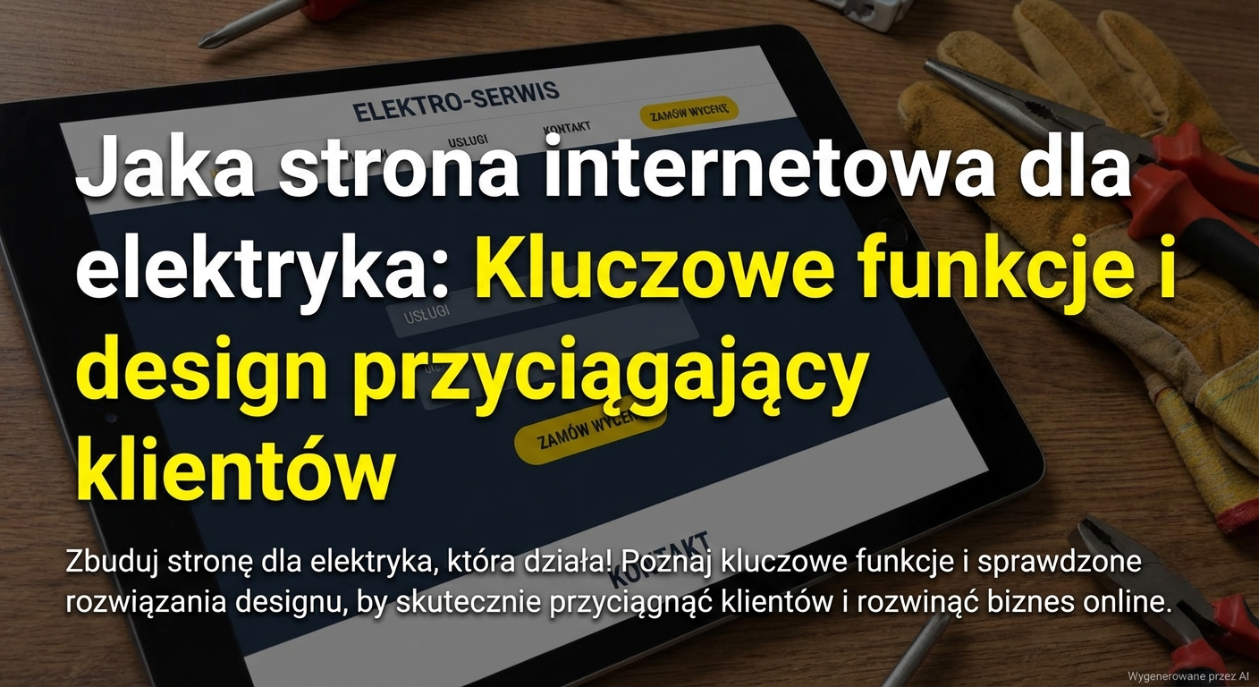 Jaka strona internetowa dla elektryka: Kluczowe funkcje i design przyciągający klientów