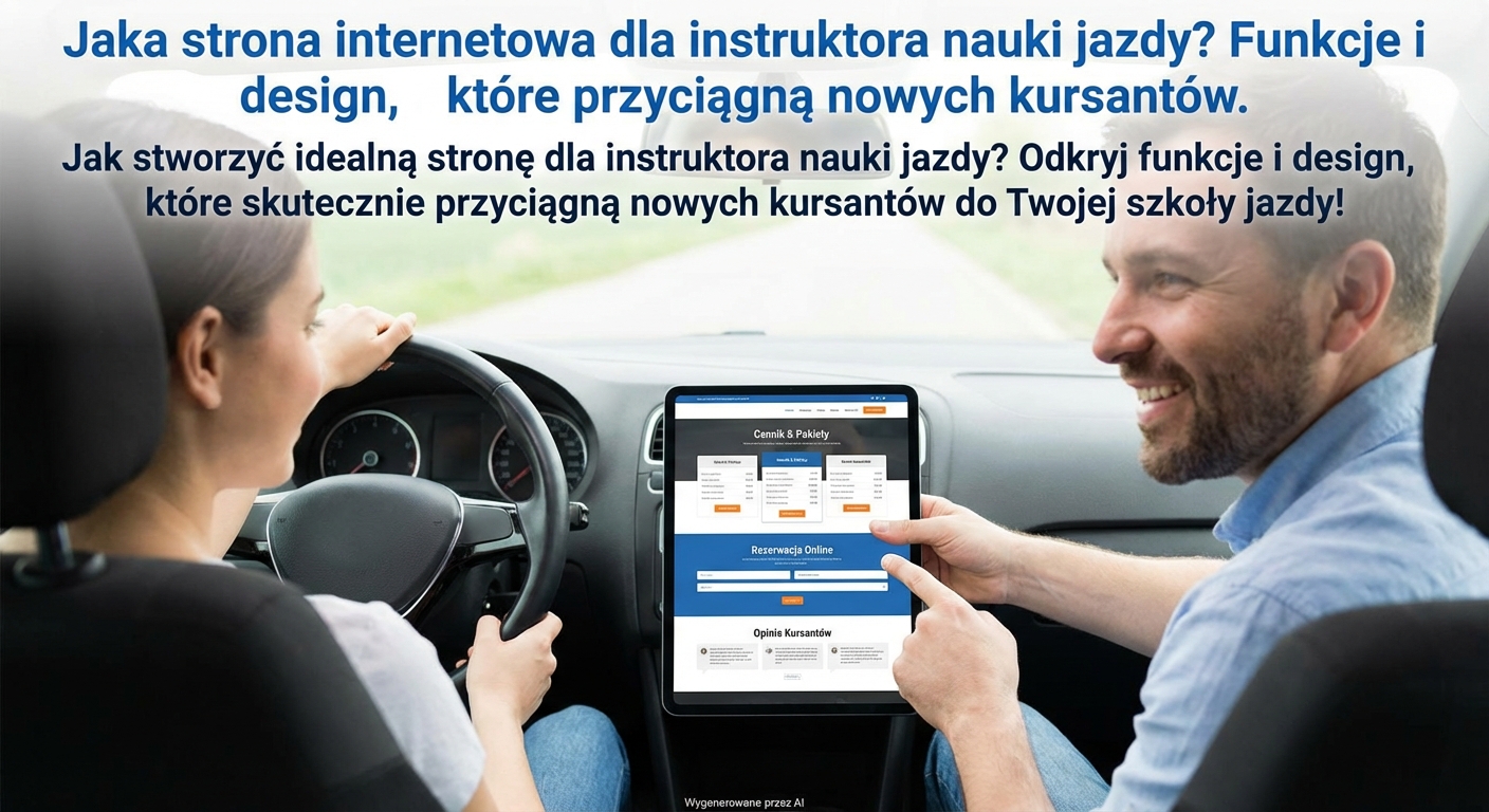 Jaka strona internetowa dla instruktora nauki jazdy? Funkcje i design, które przyciągną nowych kursantów.