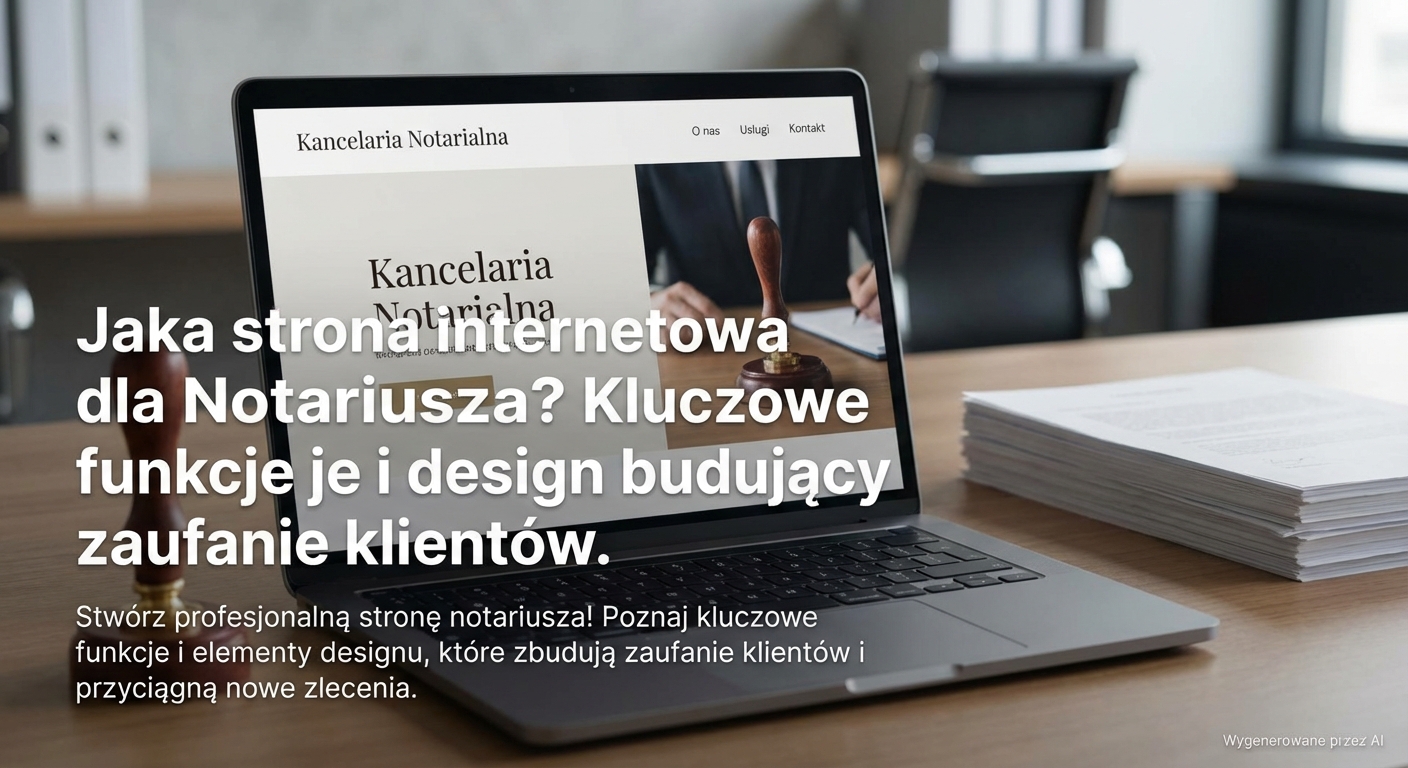 Jaka strona internetowa dla Notariusza? Kluczowe funkcje i design budujący zaufanie klientów.