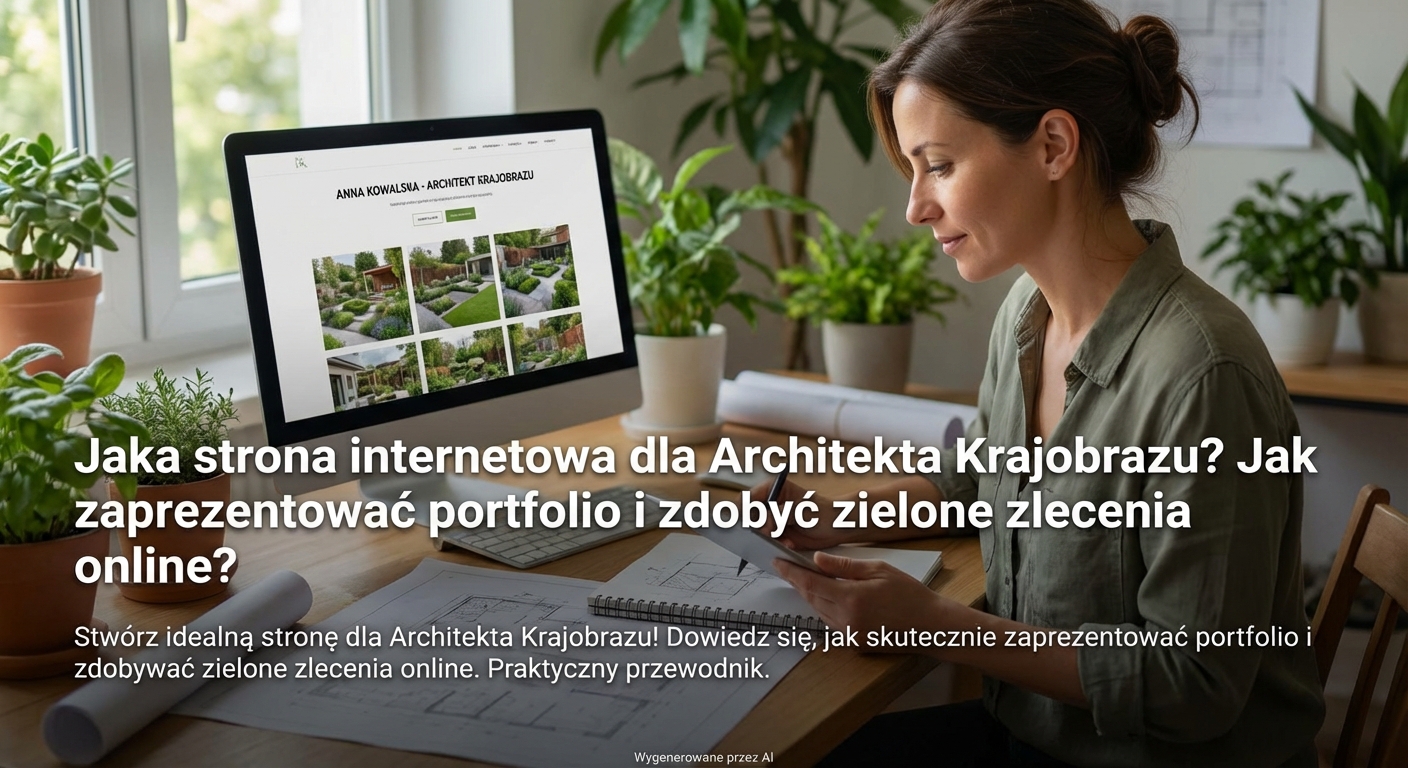 Jaka strona internetowa dla Architekta Krajobrazu? Jak zaprezentować portfolio i zdobyć zielone zlecenia online?