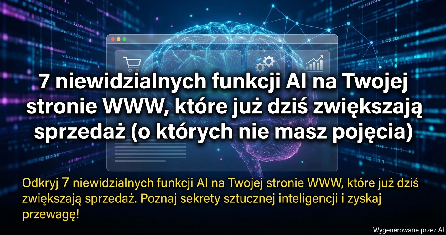 7 niewidzialnych funkcji AI na Twojej stronie WWW, które już dziś zwiększają sprzedaż (o których nie masz pojęcia)