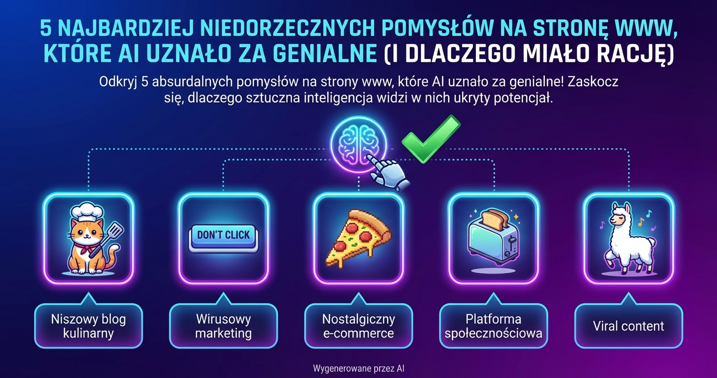 5 najbardziej niedorzecznych pomysłów na stronę www, które AI uznało za genialne (i dlaczego miało rację)