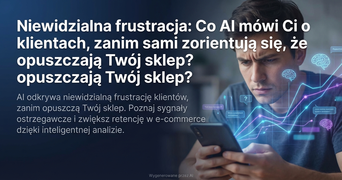 Niewidzialna frustracja: Co AI mówi Ci o klientach, zanim sami zorientują się, że opuszczają Twój sklep?