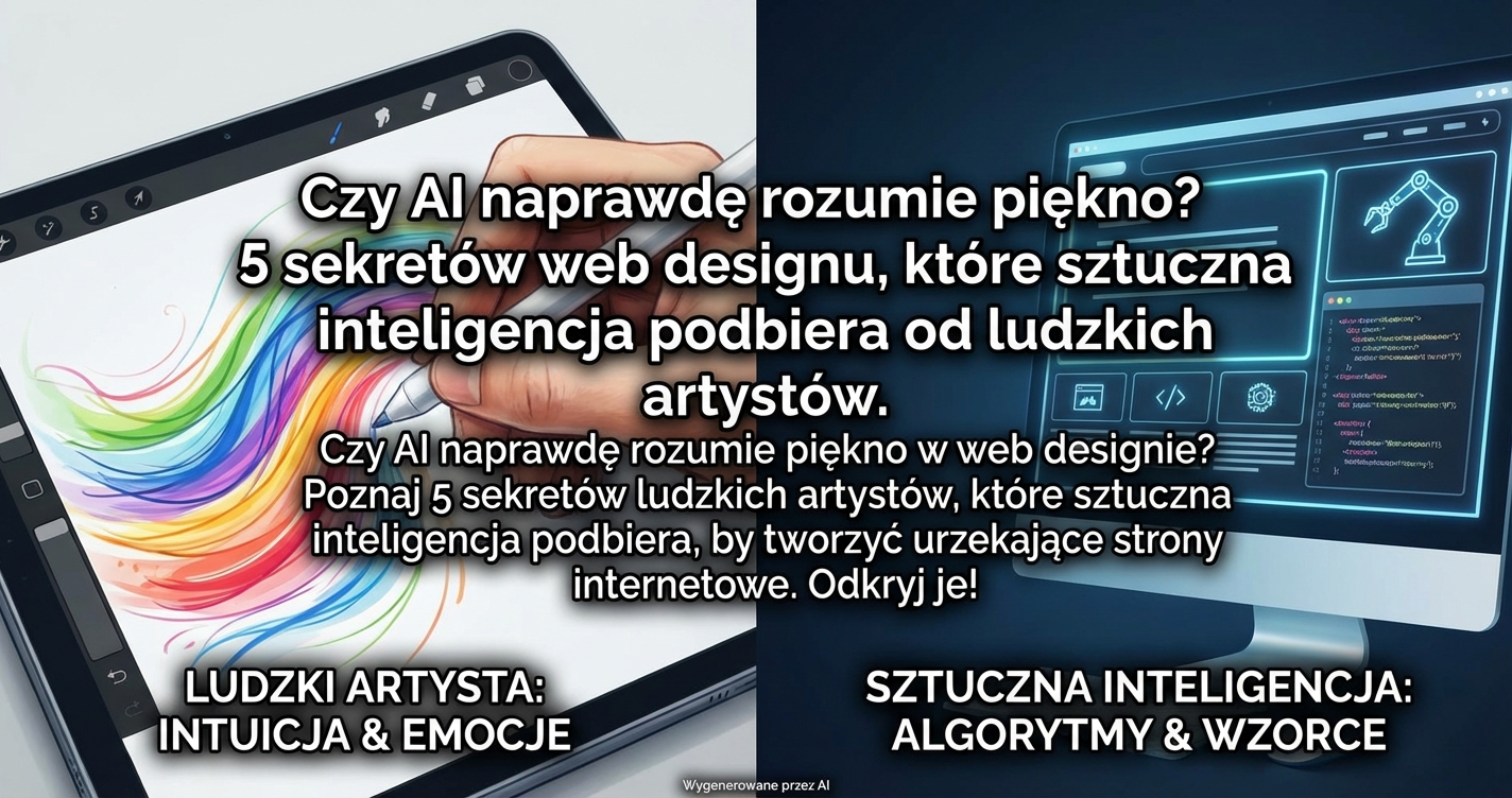 Czy AI naprawdę rozumie piękno? 5 sekretów web designu, które sztuczna inteligencja podbiera od ludzkich artystów.