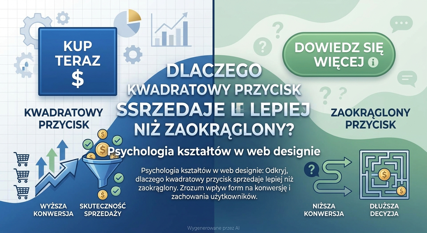 Dlaczego kwadratowy przycisk sprzedaje lepiej niż zaokrąglony? Psychologia kształtów w web designie